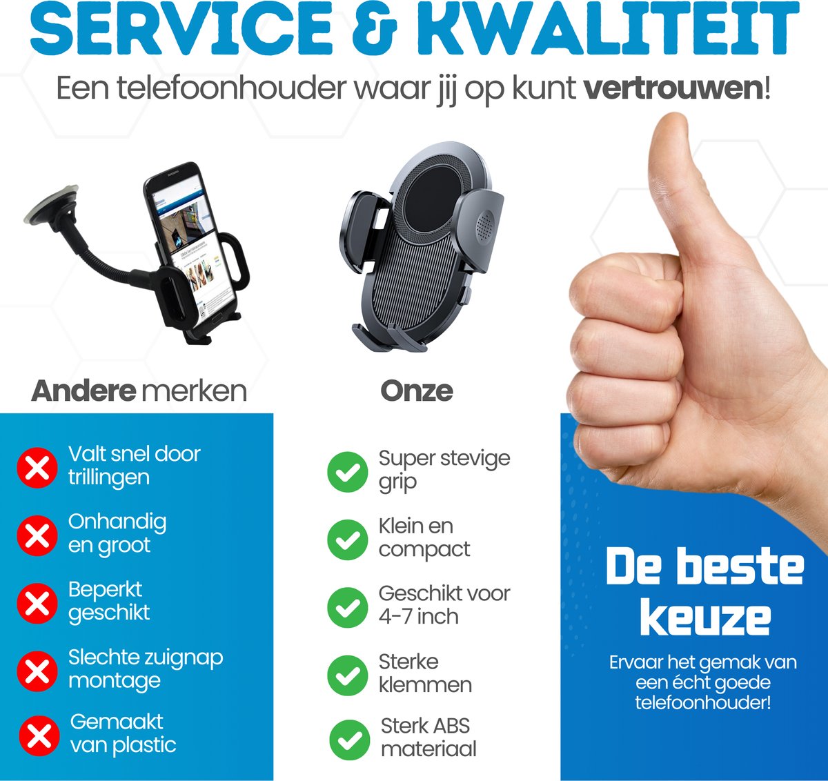 Robuuste Verstelbare Handsfree Telefoonhouder