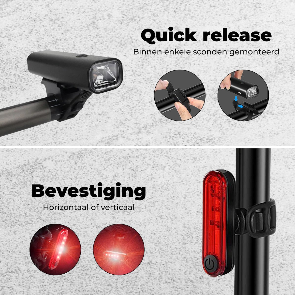 Robuuste LED Fietsverlichting Set